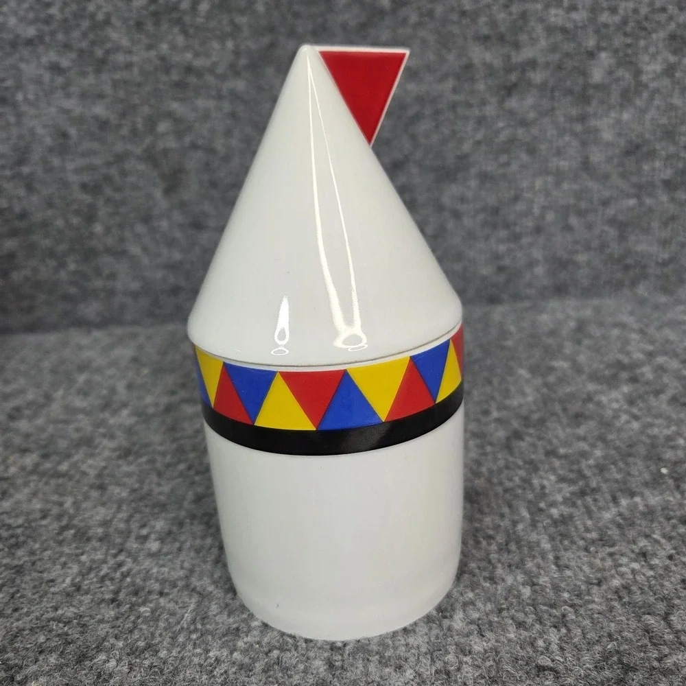 Thomas Atelier Collection Postmodern MEMPHIS Milano Art Porcelain Jar Lid Retro
